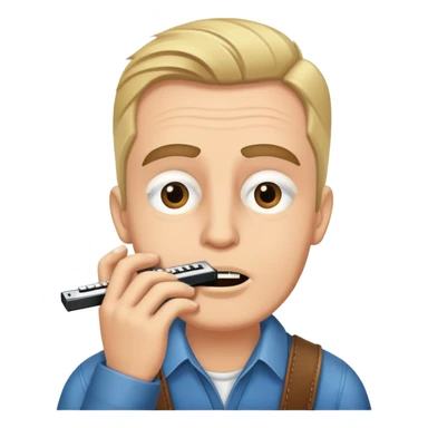 george clarkey with a harmonica  sticker