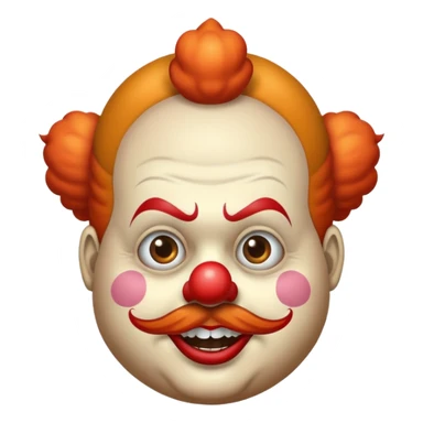 Fat and brown face less hairs clown emoji sticker
