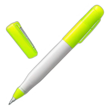 highlighter pen with square tip. yellow tip sticker