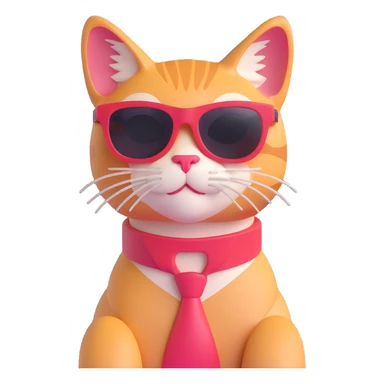 stylish cat in sunglasses, confident pose sticker