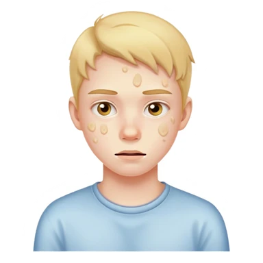 teenager face with acne breakout sticker