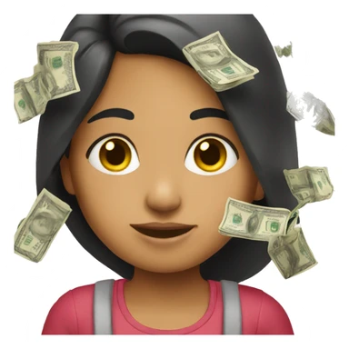 Hispanic girl paying money sticker