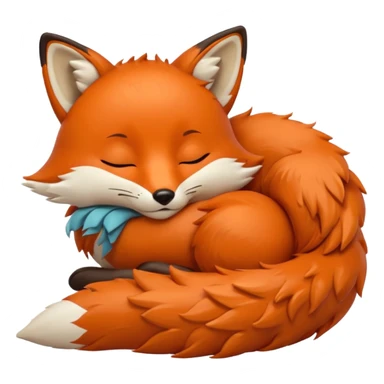 a sleeping fox  emoji sticker