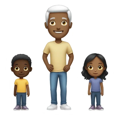 Man with interracial children  sticker