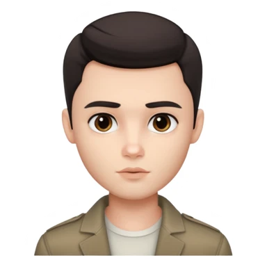 Very pretty handsome bratz man,  short dark hair, dark yes, pale skin, defined jawline sticker