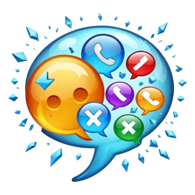 Speech bubble physically exploding into symbols sticker