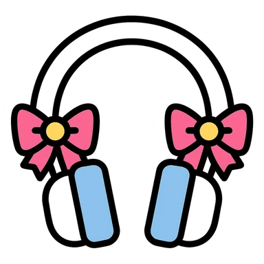 white headphones with pink bows sticker