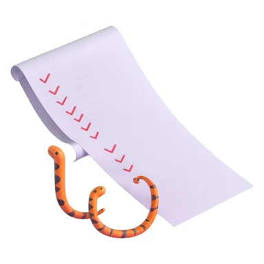 long curling to-do list paper looping up and down like a snake with tiny checkboxes fading into distance sticker