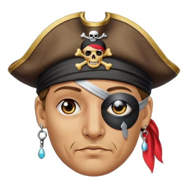 Eye patch pirate with earring, one eye covered
 sticker