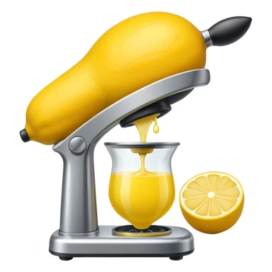 mac os icon fruit mechanical squeezer, lemon yellow bright crisp sticker
