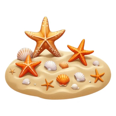 beach shore water sand seashells starfish sticker