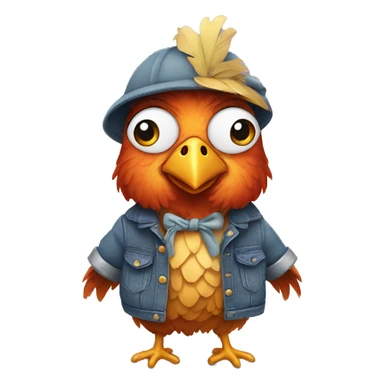 Chicken wearing clothes  sticker