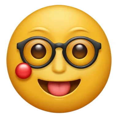 Criar emoji simples com óculos mostrando a língua e dando o dedo sticker