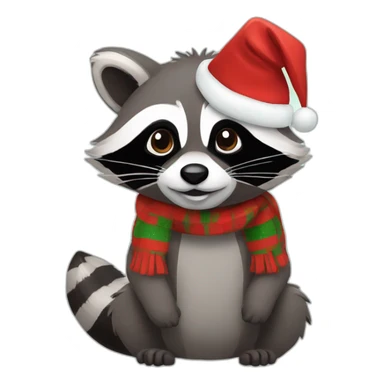 Raccoon Christmas sticker