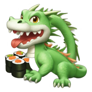 Sushi dragon sticker