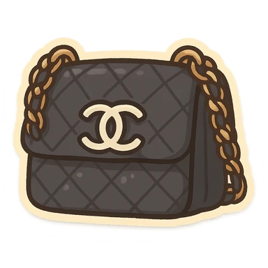 cute and exaggerated black Chanel purse sticker