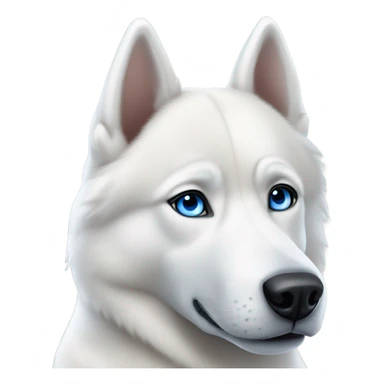 White husky with blue and yellow eyes  sticker