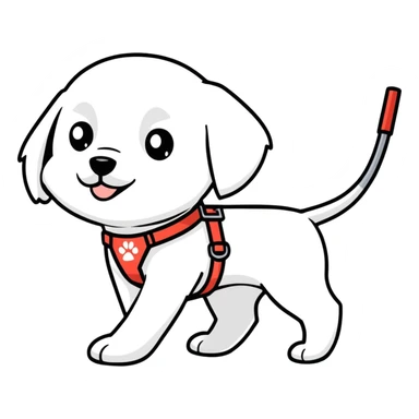 Maltese dog guiding a blind person  sticker