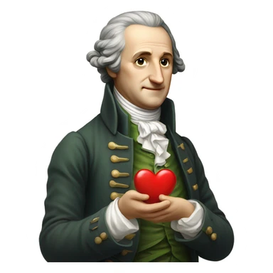 Goethe holds the heart in his hands sticker