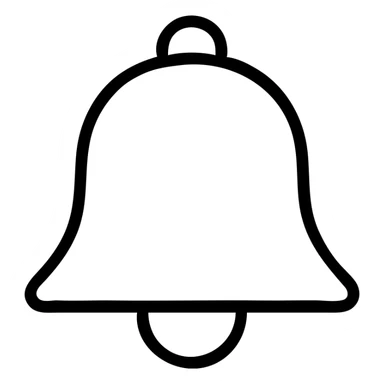 bell icon, minimal outline, modern icon style sticker