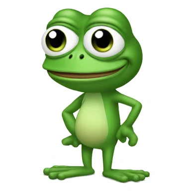 Pepe the frog in full growth points with his finger sticker