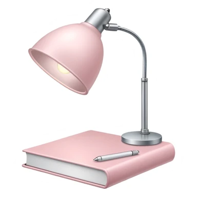 Pale Pink office Light Pale Pink book and Light Pale Pink Desk lamp and computer for Lease sticker