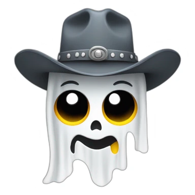 ghost wearing cowboy hat sticker