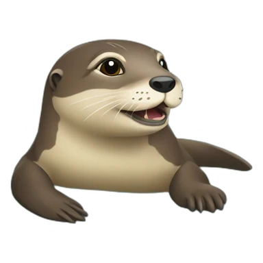 loutre sur tortue sticker