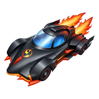 ROCKET IN FIRE BATMOBILE sticker