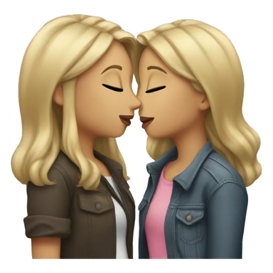 2 girls kissing sticker