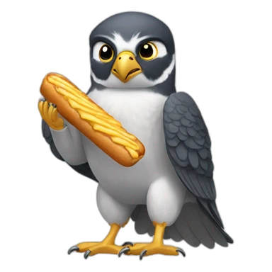 Peregrine falcon eating churros sticker