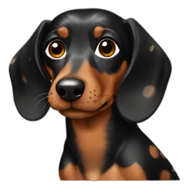 black and brown spotted dachshund sticker