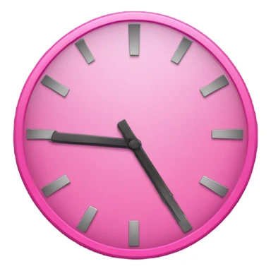 A pink clock, broken sticker