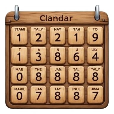 calendar wood sticker