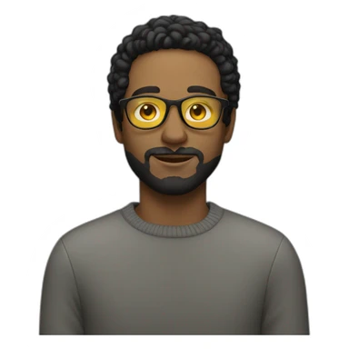 White man with yellow tinted glasses and black hair in a jumper sticker