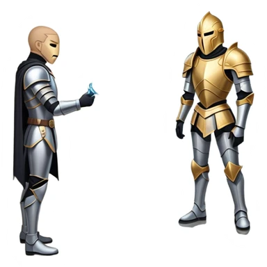 A person stands before a cracked mirror, their reflection shifting between a grand, armored figure and an empty, fragile mask. As they step back, the illusion shatters—leaving only the truth. They turn away, walking toward a steady light, free from the storm trapped behind the glass sticker