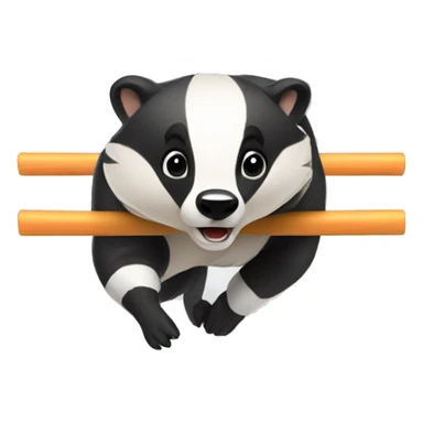 badger doing agility sticker