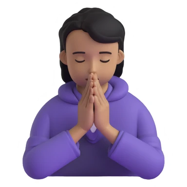 person praying with hands clasped sticker