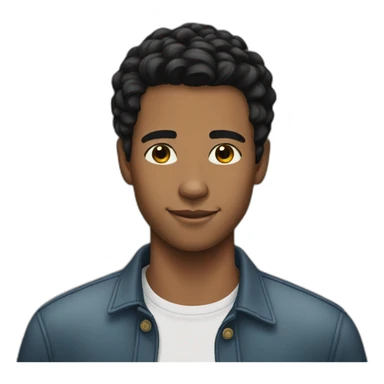 Young man black hair clean shaven sticker