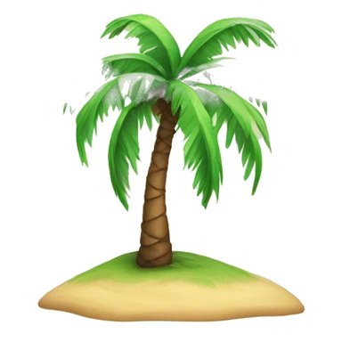 Palm tree on island sticker