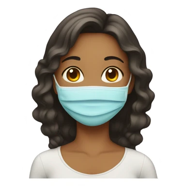 Girl woth a mask sticker