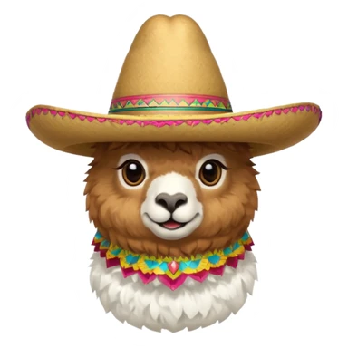 alpaca wearing sombrero sticker