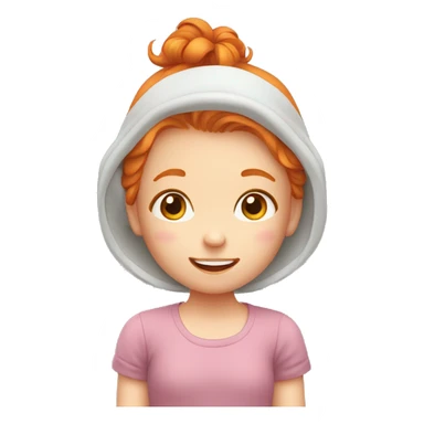 A cute little ginger girl is blushing and embarrassed sticker