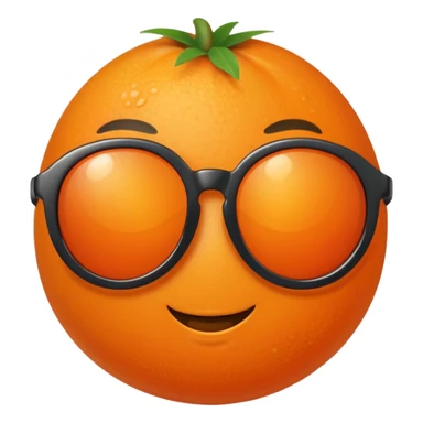 Fruit with Sunglasses, orange sticker