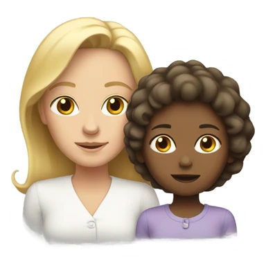 White mom and daughter sticker