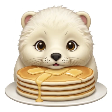 SnowWhite seal eating pancakes sticker