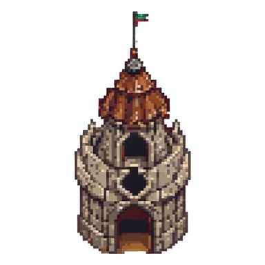 medieval castle pixel art style sticker