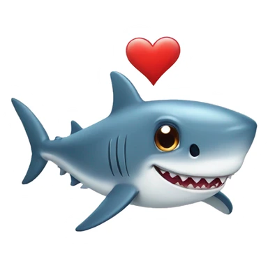 Cute shark with heart sticker