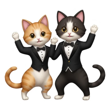 Cats couple dancing  sticker