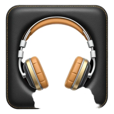 Icon of headphones with square ear pads in the Marshall style. sticker